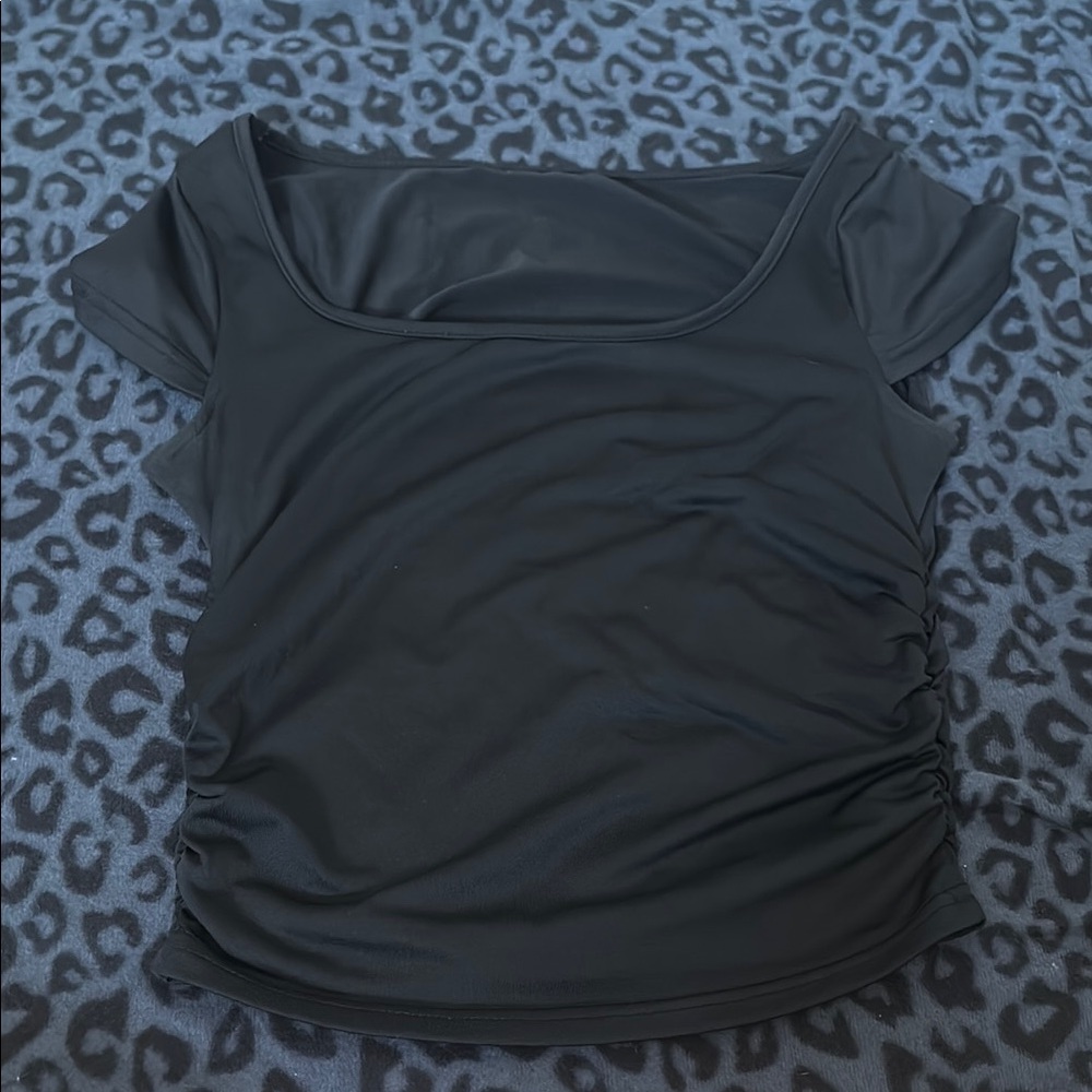 SHEIN Gray Ruched Sleeveless Tank Top